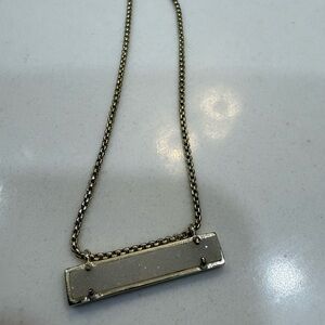 Kendra Scott bar necklace gold w quartz stone